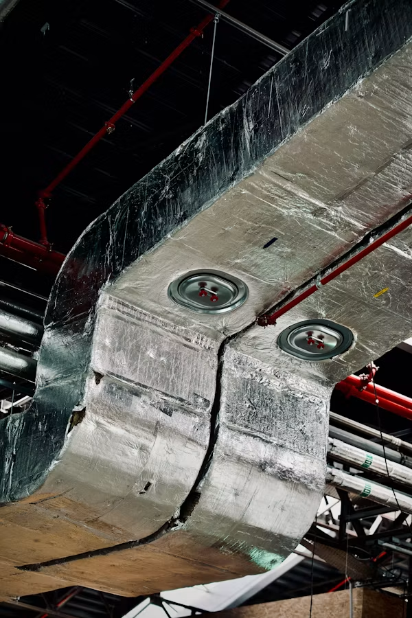 Professional HVAC duct installation in California with insulated ductwork